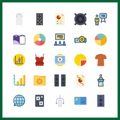 25 presentation icon. Vector illustration presentation set. sleeveless and speaker icons for presentation works
