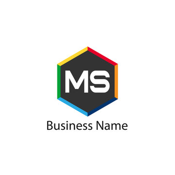 Initial Letter MS Logo Template Design