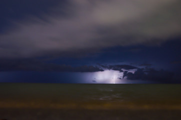 Fototapeta na wymiar lightning at sea