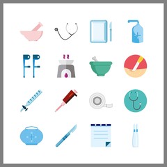 therapy icons set. help, tube, acid and healing graphic works