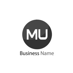 Initial Letter MU Logo Template Design