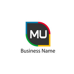 Initial Letter MU Logo Template Design