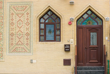 Detail Of The Old Arabian Window. Beautiful Window Ornament. Arabian Window On The Wall Background