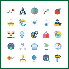 global icons set. light, boat, building and chart graphic works