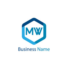Initial Letter MW Logo Template Design
