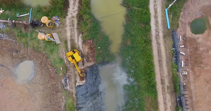 Drone view excavator working 6