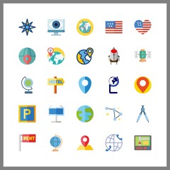 map icon. united states and worldwide vector icons in map set. Use this illustration for map works.