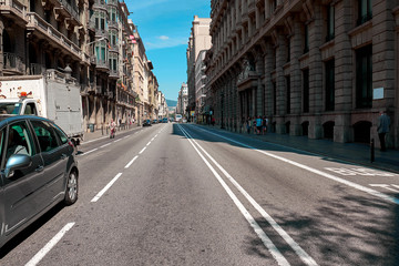Road in Barcelona, Spain.