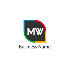 Initial Letter MW Logo Template Design