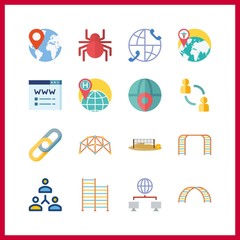 net icons set. information, activity, beach and playground graphic works