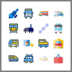 16 logistic icon. Vector illustration logistic set. chain and container icons for logistic works