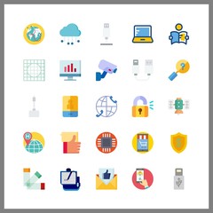 internet icons set. key performance indicator, girl, network and bi graphic works