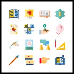 16 idea icon. Vector illustration idea set. pie chart and point icons for idea works