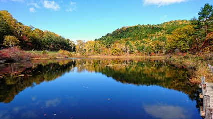 一沼、長野県志賀高原、紅葉