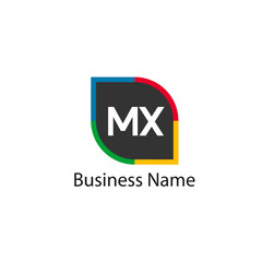 Initial Letter MX Logo Template Design