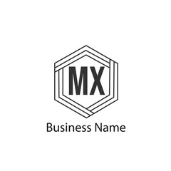 Initial Letter MX Logo Template Design