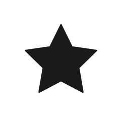 Black isolated icon of star on white background. Silhouette of star. Flat design.