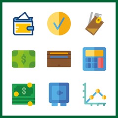 bank icon. safebox and checked vector icons in bank set. Use this illustration for bank works.