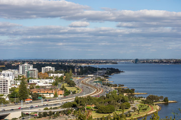 Fototapeta premium Landscape of Perth looking to the south from Kings park
