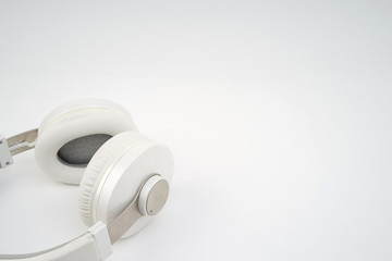 White wireless headphones isolated on white background