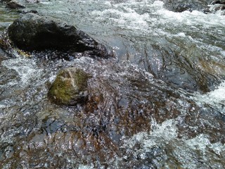 water on rocks