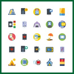 25 cafe icon. Vector illustration cafe set. spoiled tooth and smartphone icons for cafe works