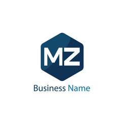 Initial Letter MZ Logo Template Design