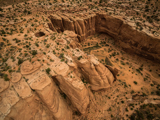 Aeria/Drone Photograph of Beautiful Desert Canyons on the Gemini Bridges Road, Near Moab, Utah