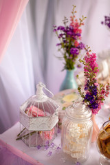 candy bar decorated in pink