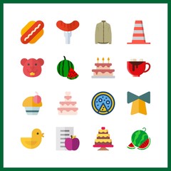 16 eat icon. Vector illustration eat set. hamster and chocolate icons for eat works