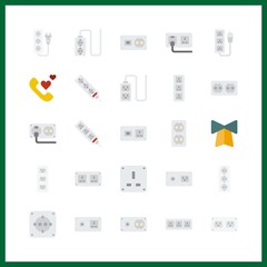 25 call icon. Vector illustration call set. socket and phone call icons for call works
