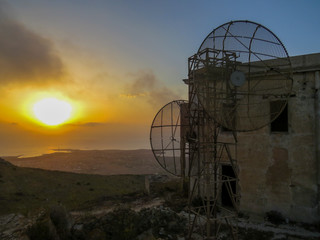 Favignana, Trapani, Italy -  view from the Forte Santa Caterina castle at sunset time