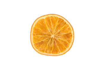 orange peel slice isolated on white background