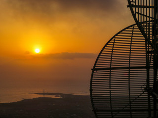 Favignana, Trapani, Italy -  view from the Forte Santa Caterina castle at sunset time