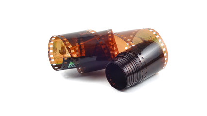 roll of 35mm film isolated on white