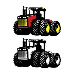 Tractor Farm Machine Vector. Power machine. Stock illustration.