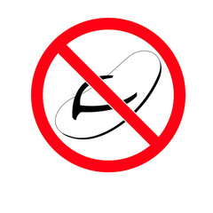 Slippers prohibition sign. Vector illustration