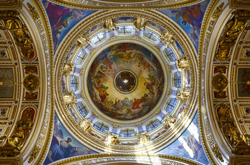View of dome of St. Isaac's Cathedral from the inside Saint Petersburg