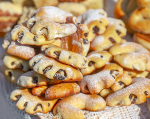 Fresh pastries for sale in the market