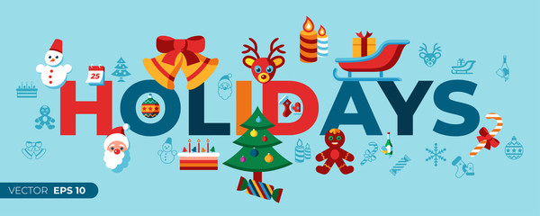 Digital vector merry christmas and winter holidays