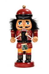 Merry Christmas: Traditional colorful vintage wooden nutcracker little drummer boy doll puppet...