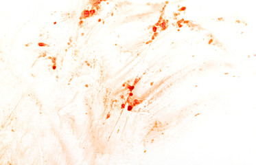 Fototapeta premium Drops of red blood on a white background