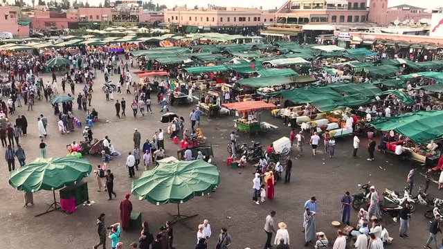 Timelapse footage of Jemaa el-Fnaa Square