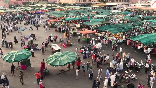 Timelapse footage of Jemaa el-Fnaa Square