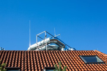 Ventilation pipe system on the roof