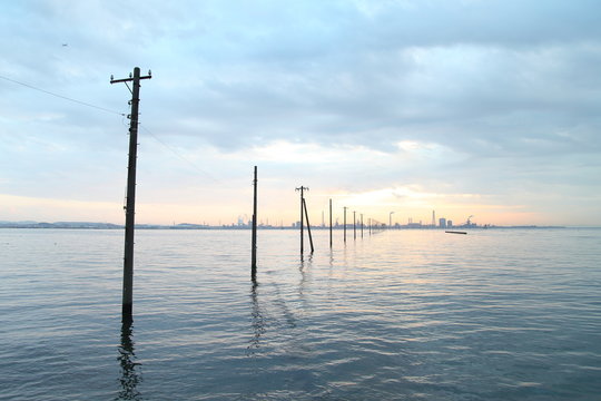 Egawa coast in Kisarazu, Chiba