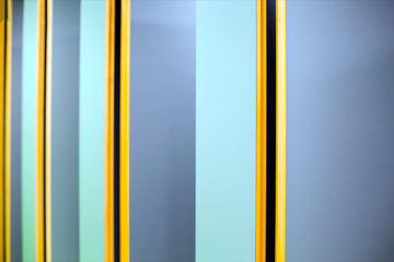 Blue, brown and yellow stripes background and texture design.