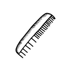 comb for hair icon. sketch isolated object black
