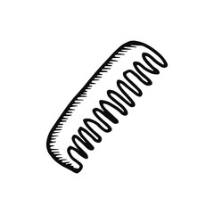 comb for hair icon. sketch isolated object black