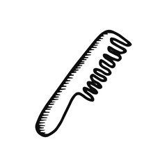 comb for hair icon. sketch isolated object black